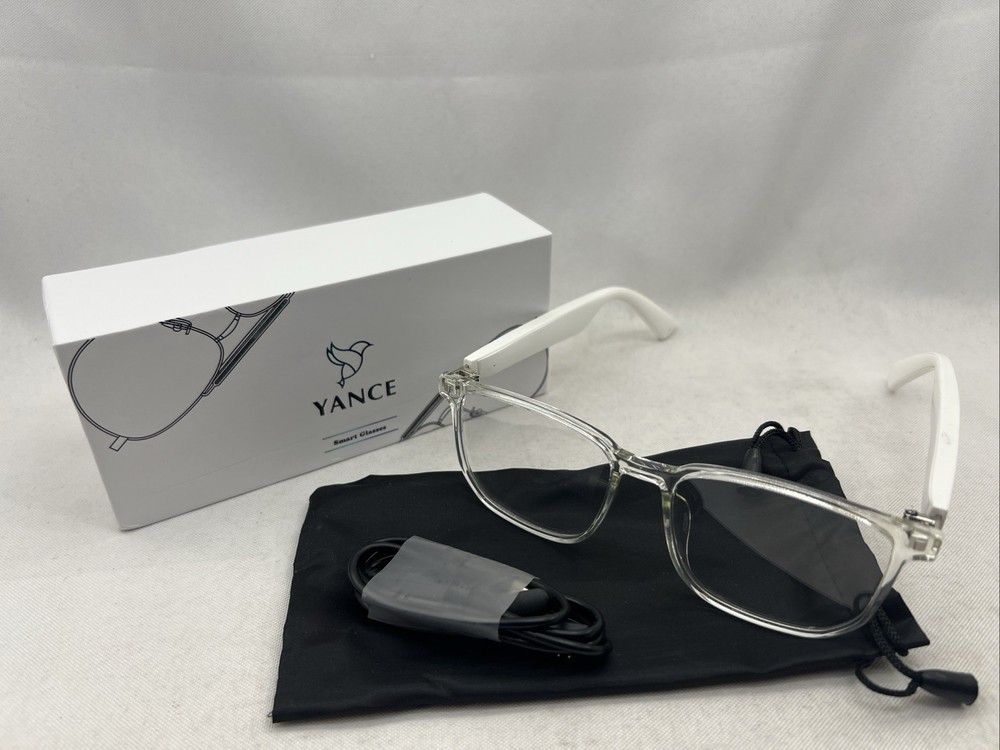 Yance Bluetooth Enabled Smart Glasses - Blue Light Blocking w/Audio Clear White