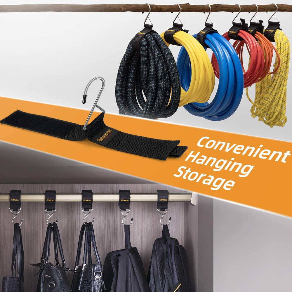 Trilancer 6Pack HookandLoop Extension Cord Straps Cable Management