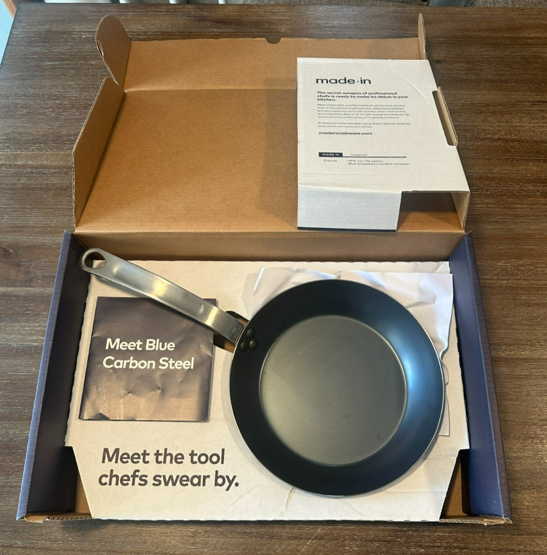 Made In Seasoned Blue Carbon Steel 10" Fry Pan France