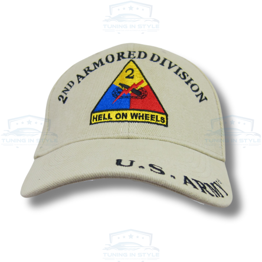 US Army 2nd Armored Division Hell on Wheels Baseball Cap Hat Official Licensed