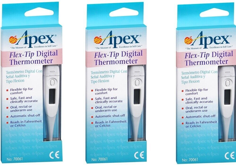 Apex Digital Thermometer 70061B Flex-Tip (3 Pack)