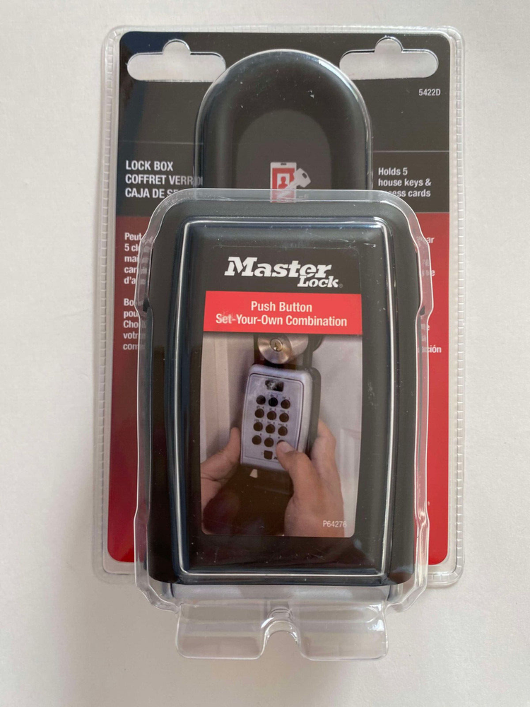 Master Lock Portable Key Lock Box Push Button Resettable Combination 5422D NEW