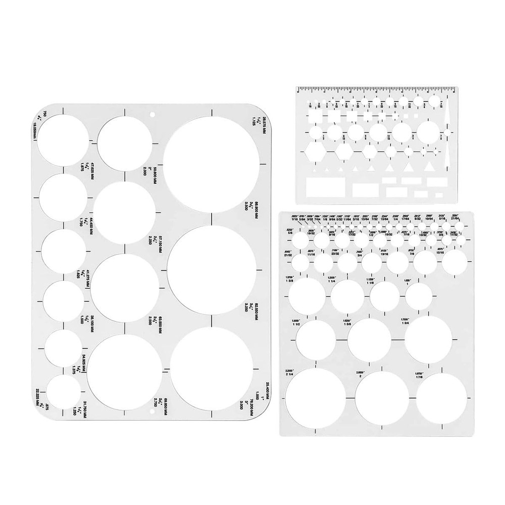 Circle Templates for Drawing 3 Pack Drafting Circle Stencil Measuring Tool