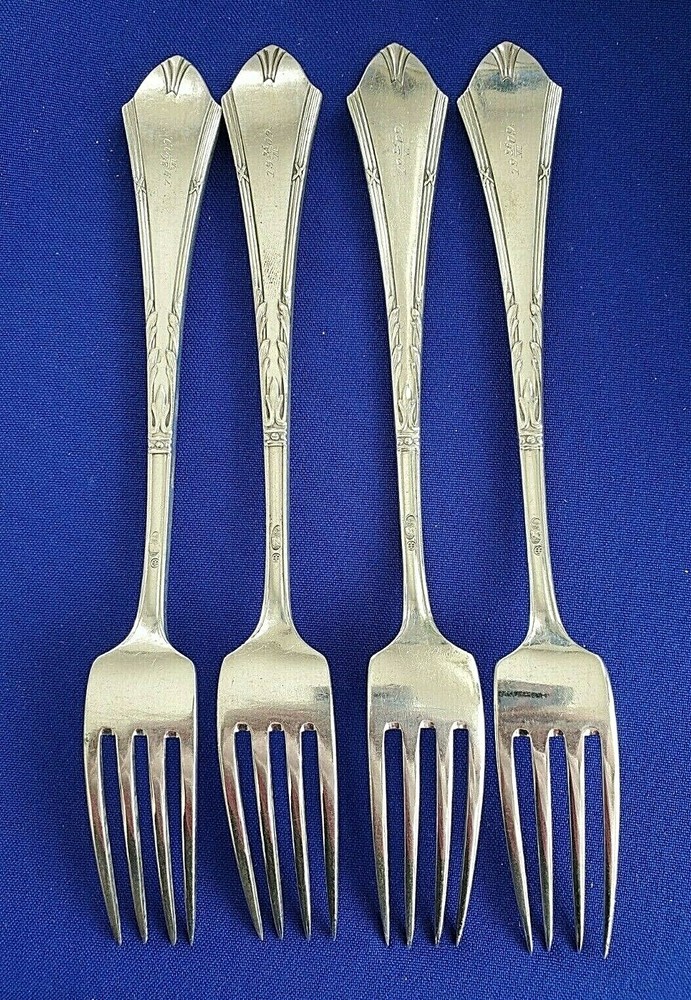4 Matching Russian 84 Silver Dinner Forks Dated 1909 Made in Riga #11424