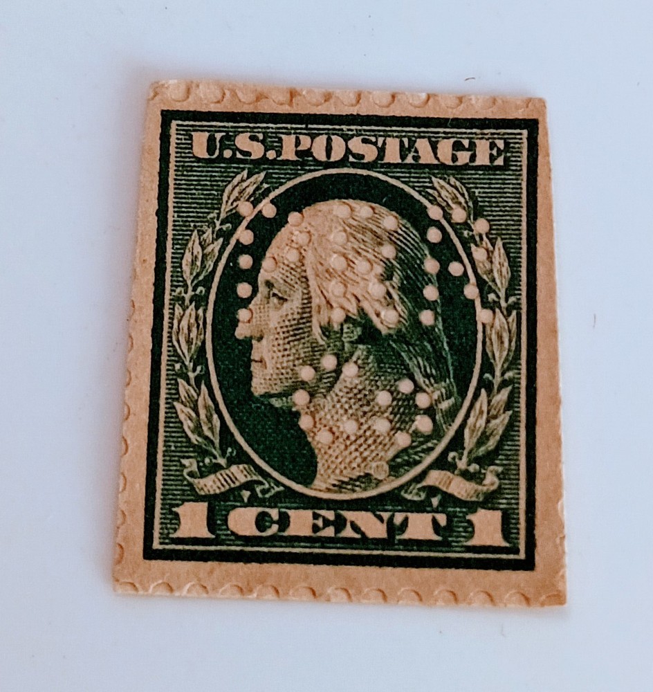 Very Rare 1922 1 cent George Washington stamp perf error
