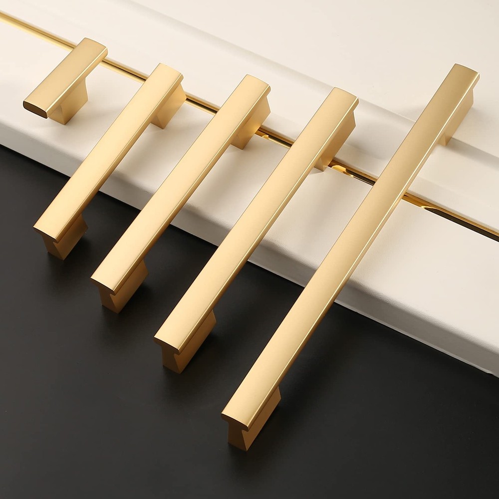 10 Pack Brushed Gold Cabinet Knobs 2 Inch (50MM) Single Hole Cabinet Pulls Ki...