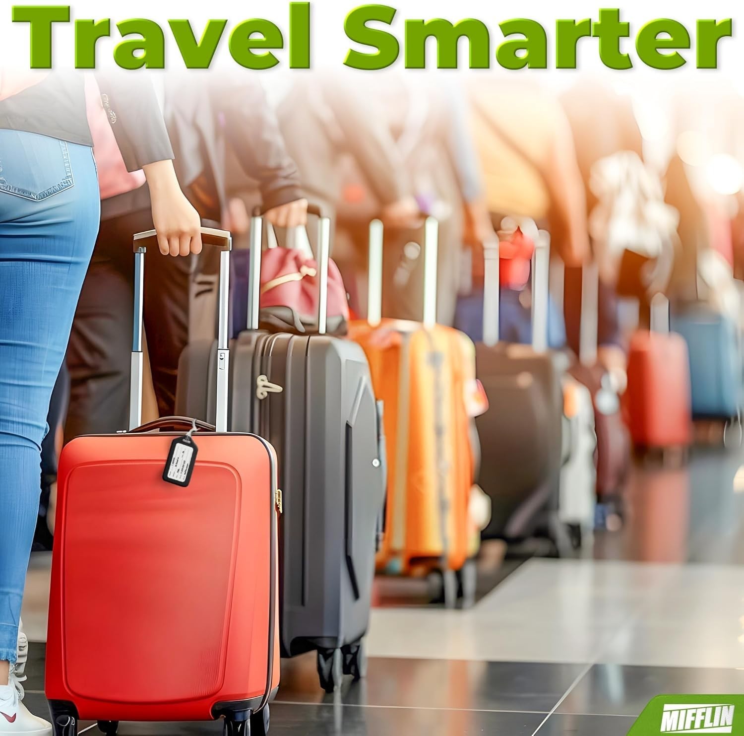 Reliable Luggage Tags Set - 6 PVC Tags with Protective Film for Travel Ease