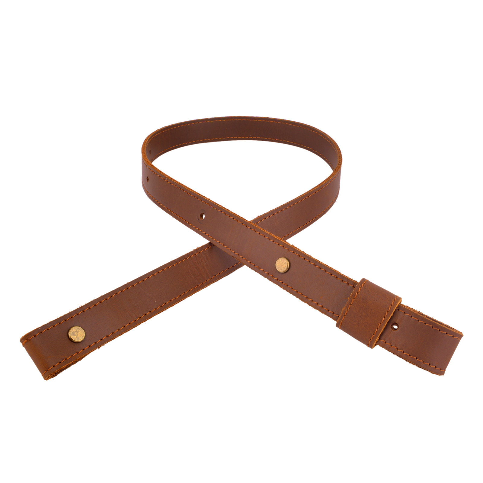 Buffalo Hide Leather Rifle Sling _Crazy Horse /Brown_Adjust Handmade_1 inch Wide