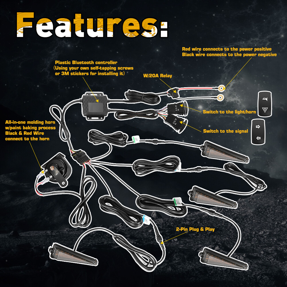 Turn Signal Kit For 2025 Polaris Ranger XP 1000 Northstar Street Legal Plug Play