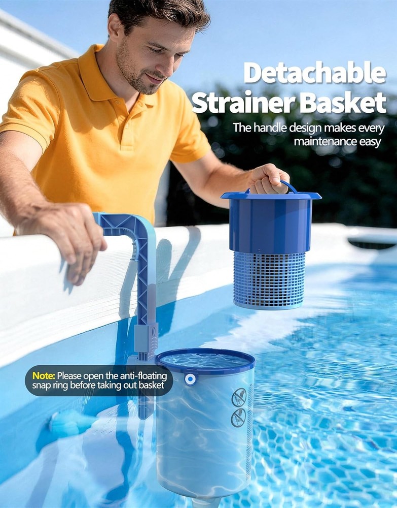 2026 above Ground Pool Surface Skimmer Come with 3 Filter Socks, Enhanced Struct