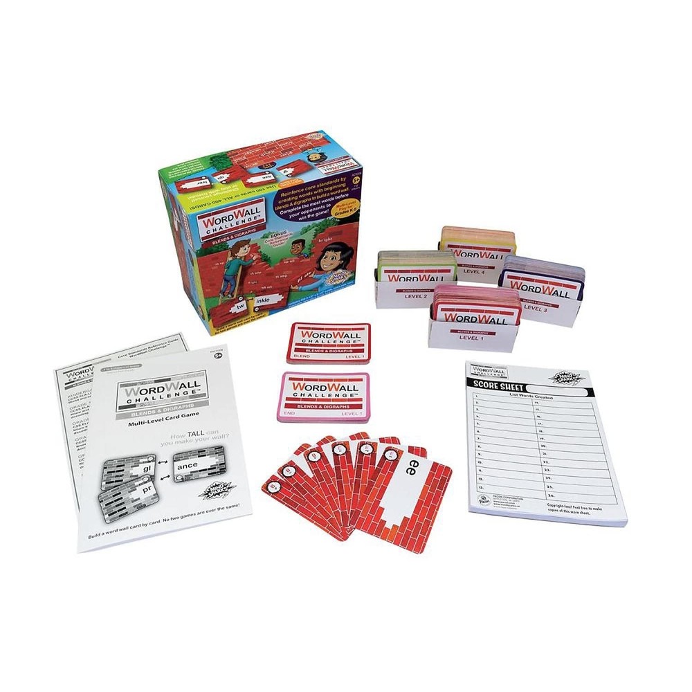 Mind Sparks WordWall Challenge Card Game, Blends & Digraphs