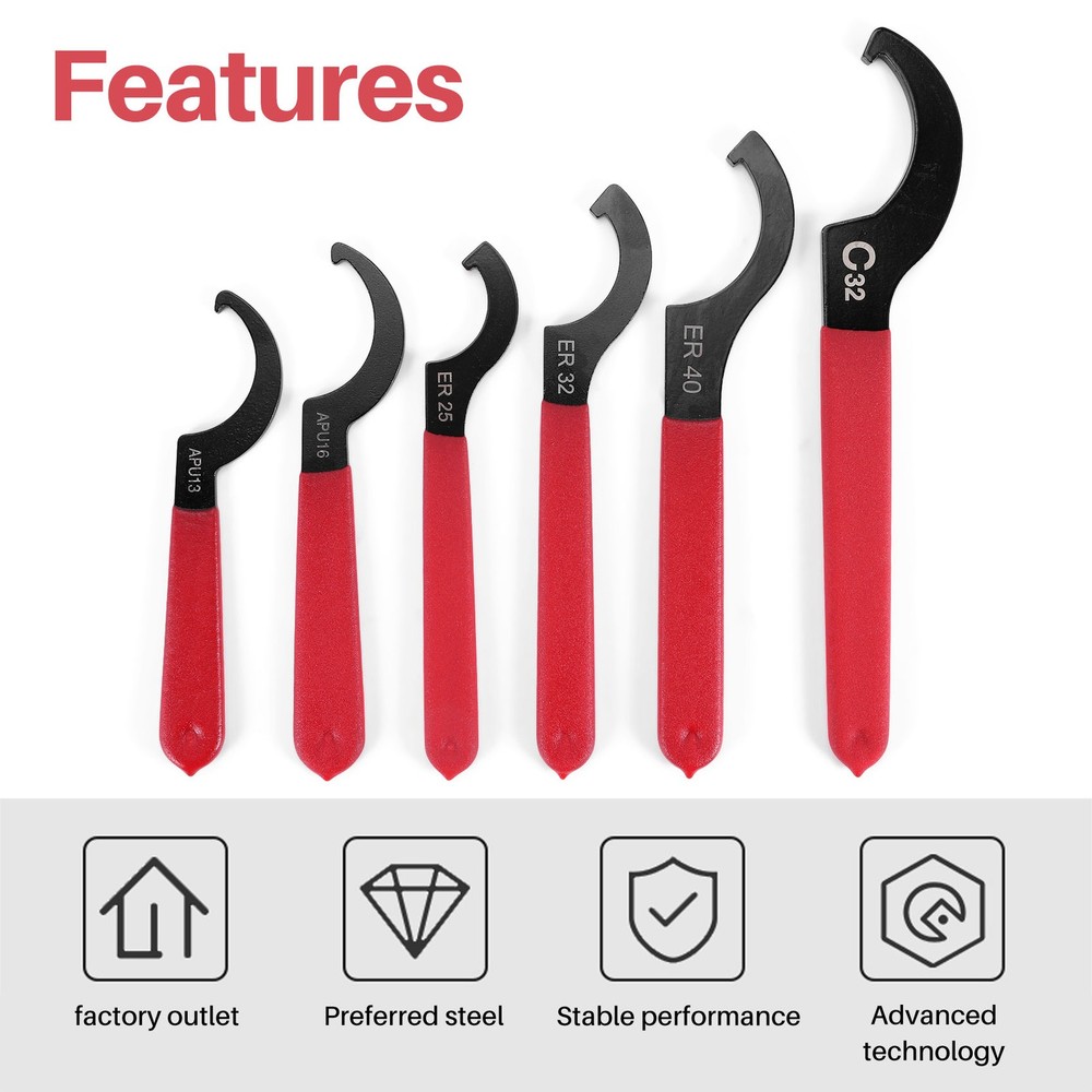 6Pc Adjustable Coilover Hook Spanner Wrench Set 2963