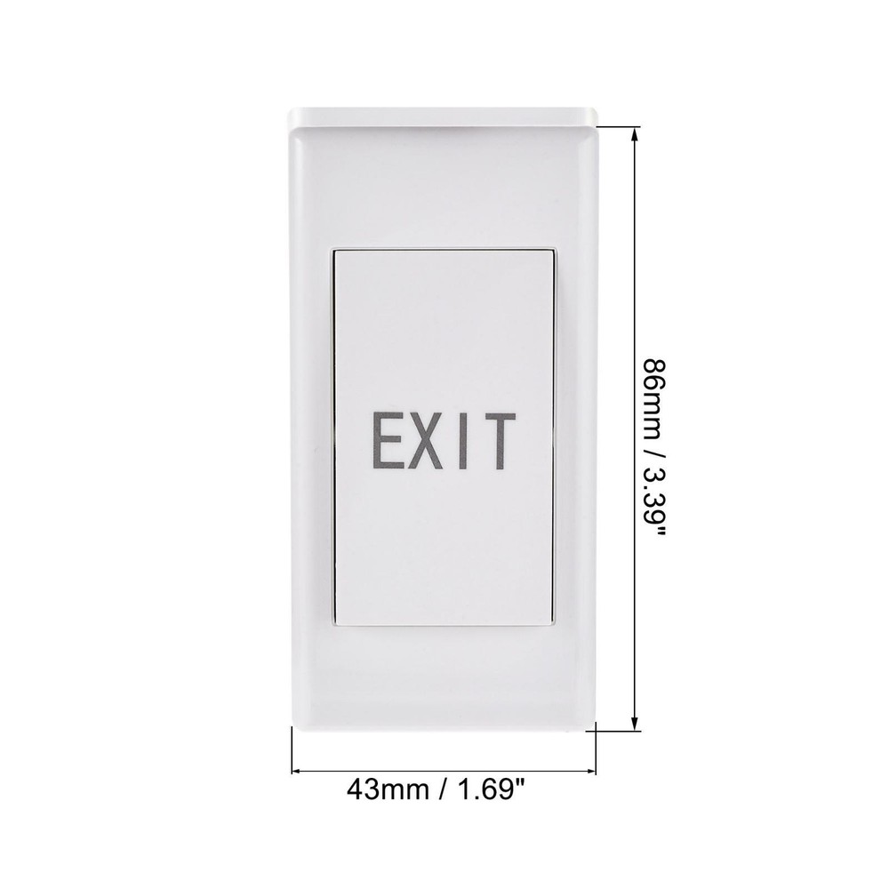 Push to Exit Button Release Switch PC Panel 86mm x 43mm DC 12V 3A White 4 Pcs