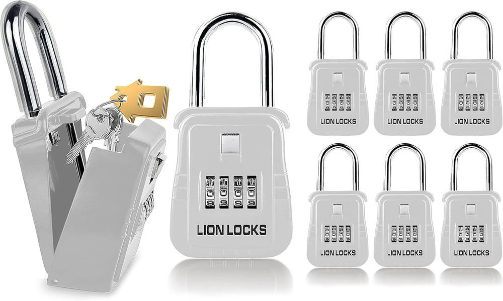 1500 Key Lock Box with Code - 6 Pack, Secure Outdoor Key Storage Solution