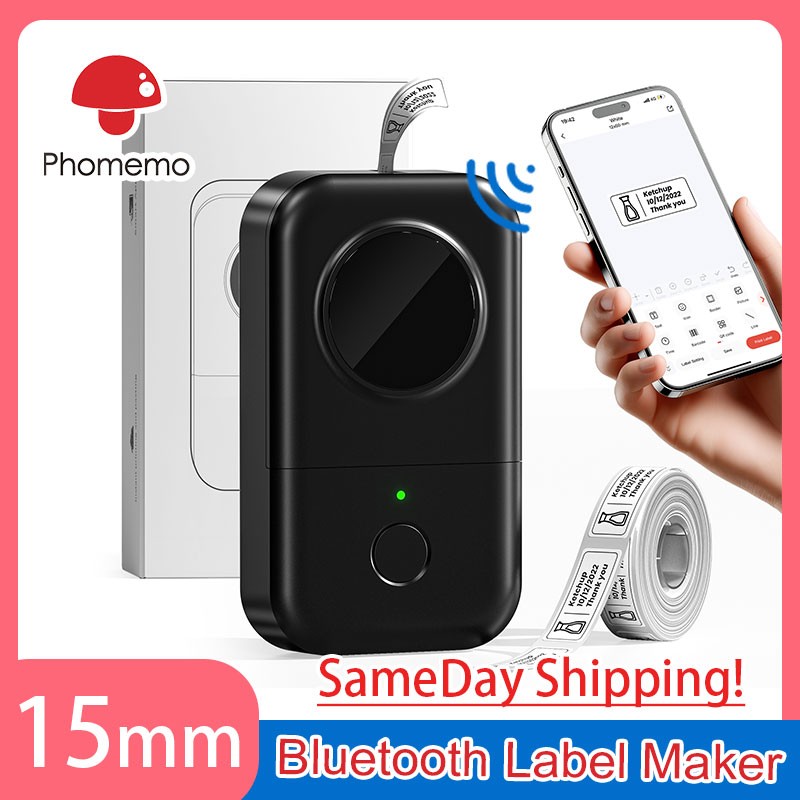 Label Maker Machine with Tape Phomemo D30 Mini Portable Bluetooth Label printer