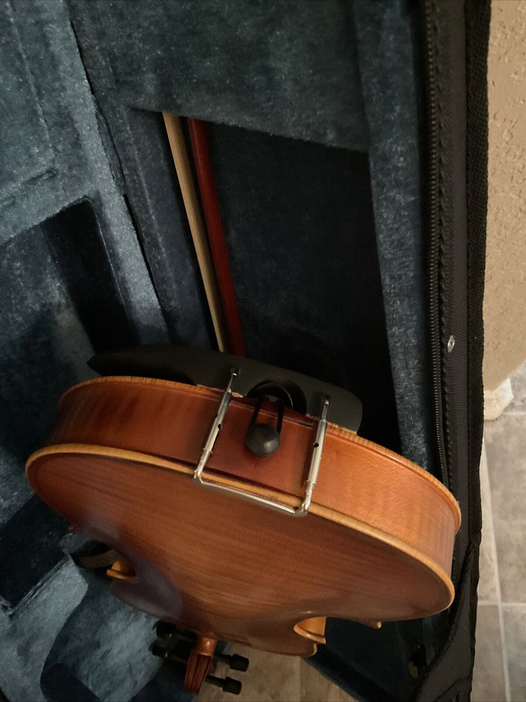 Handmade Flamed Violin 4/4 Professional Solid Maple Wood Shoulder Holder, Bow