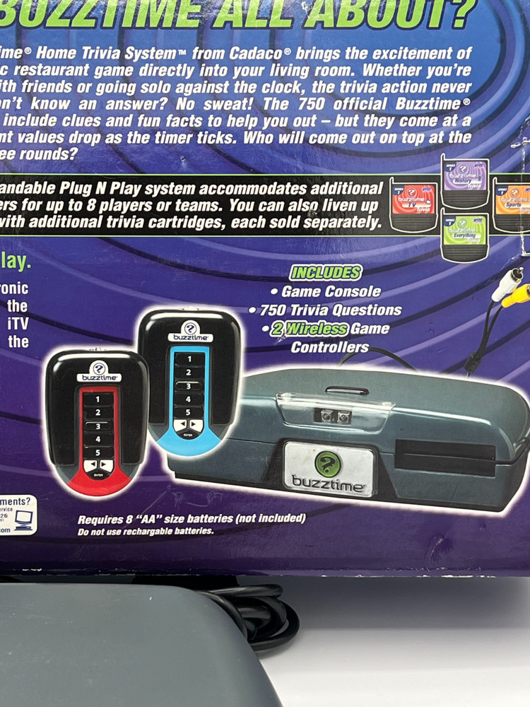 Vintage Buzztime Home Trivia System Plug N Play System Electronic Interactive