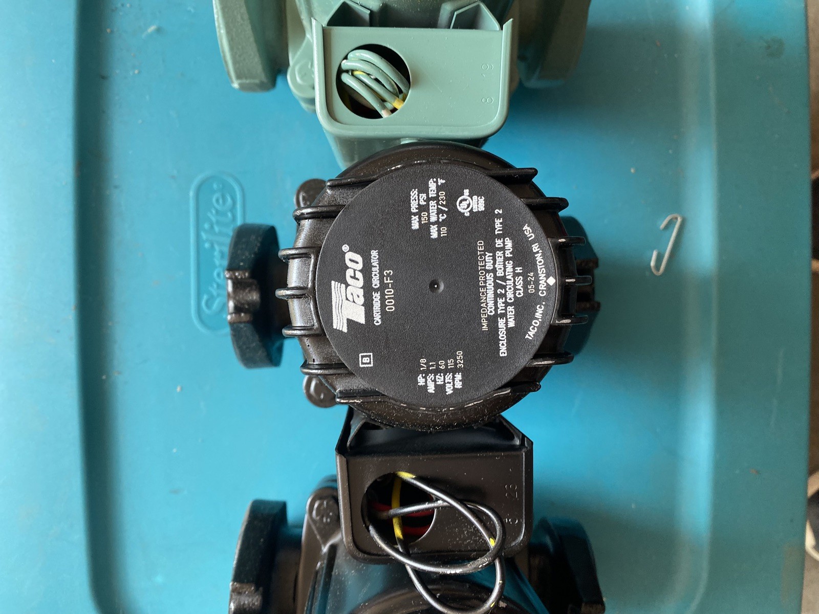 Taco 0010-F3 Cast Iron Cartridge Circulator Pumps 1/8hp 3450 RPM 115V 1PH 60Hz