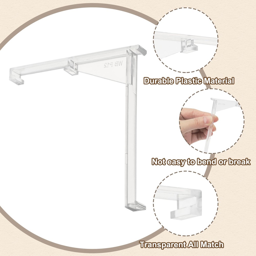 4pcs 3.5" Vertical Clear Valance Clips Hidden Retainer Installation Bracket