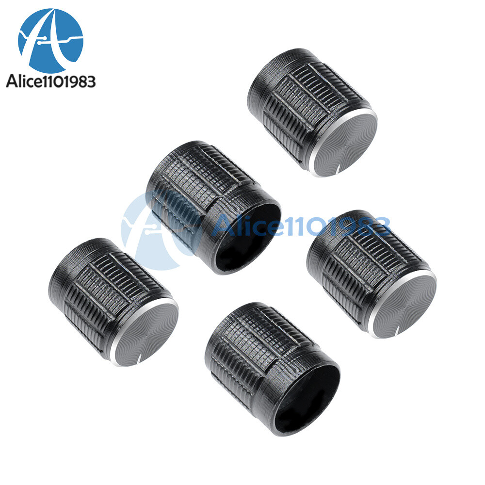 5PCS Useful Volume Control Rotary Knobs For 6mm Dia Knurled Shaft Potentiometer