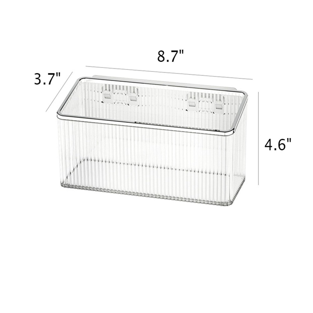 Floating Shelves Wall Bin Organizer Adhesive Wall Mounted Plastic Storage Org...