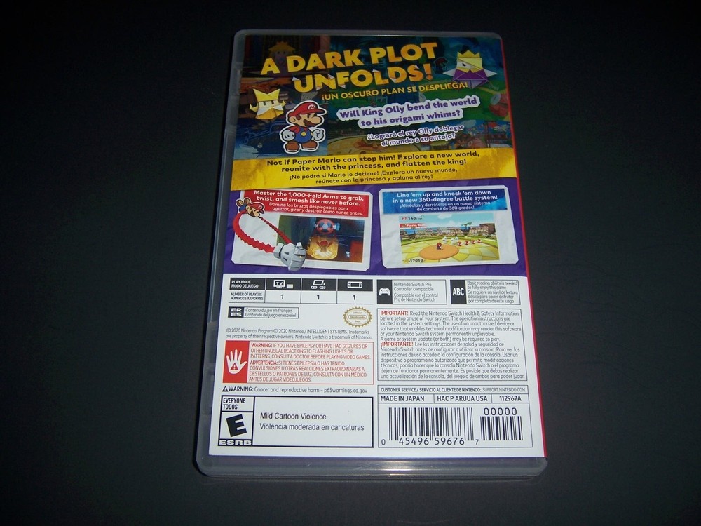 Authentic Replacement Case ONLY PAPER MARIO ORIGAMI KING - Nintendo Switch Box