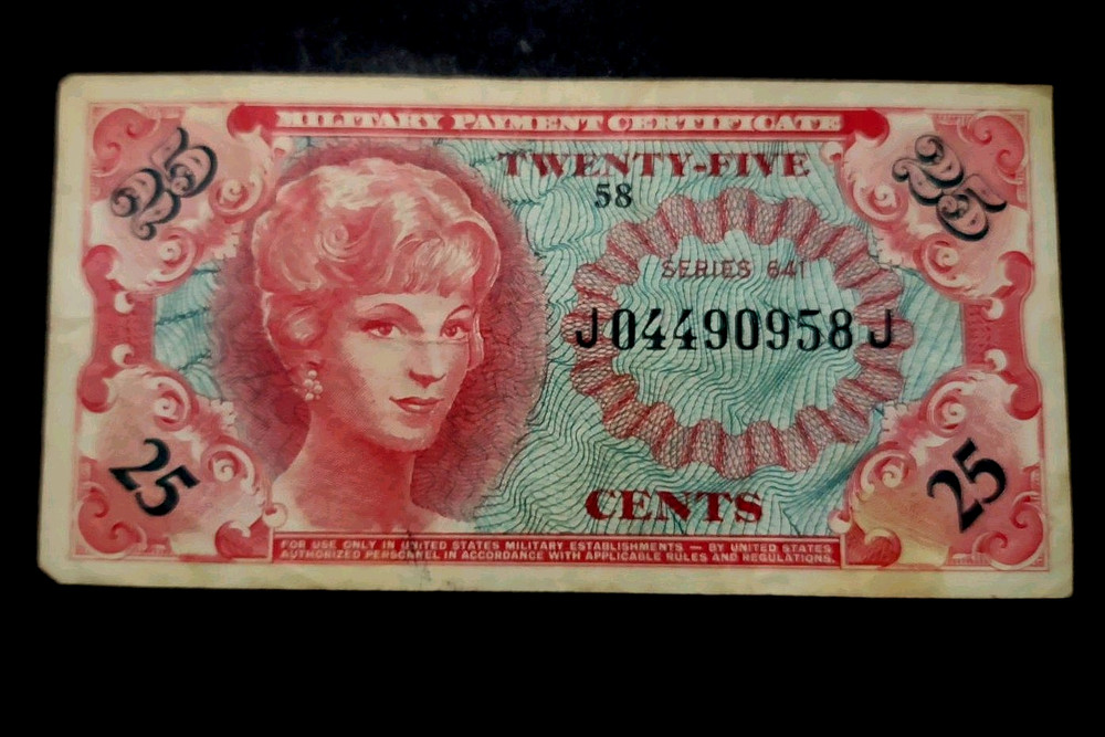 25c Military Payment Certificate Series 641