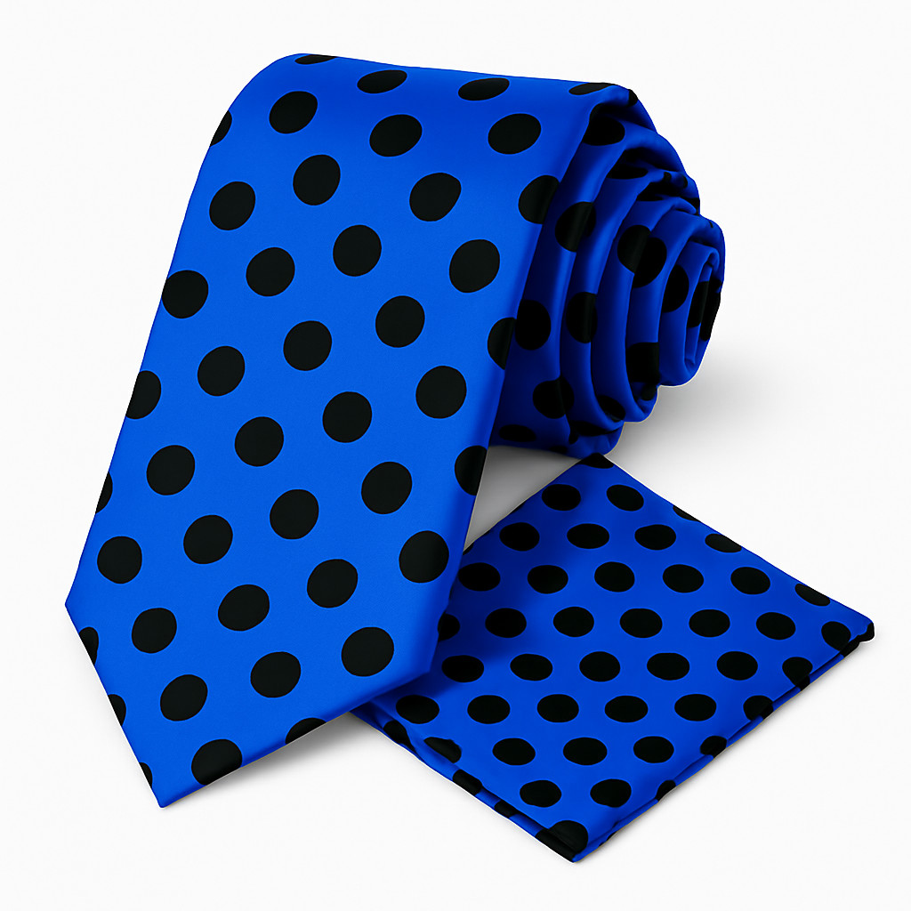 Men's Polka Dots Formal Necktie & Handkerchief Set Casual Tie for Men-20 Colors
