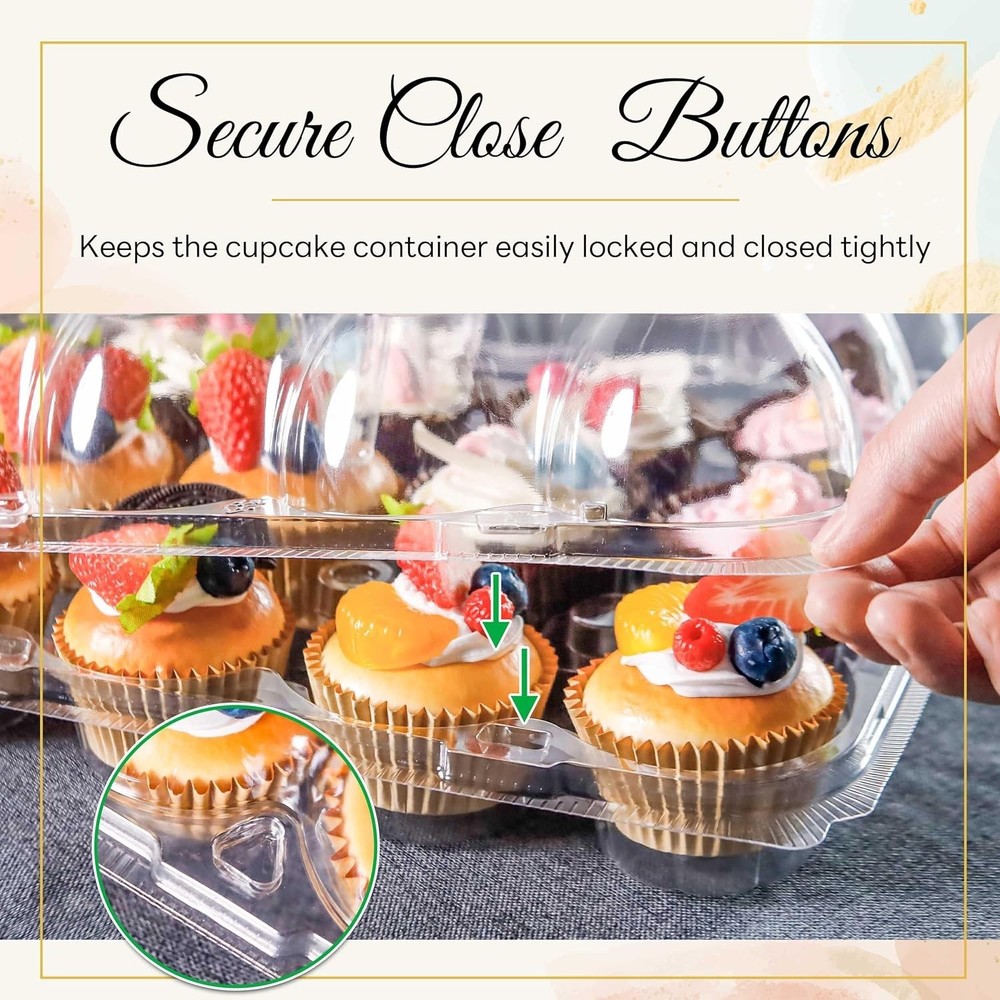 12-Pack Stackable Cupcake Boxes with Tall Dome Lids - Perfect for Events