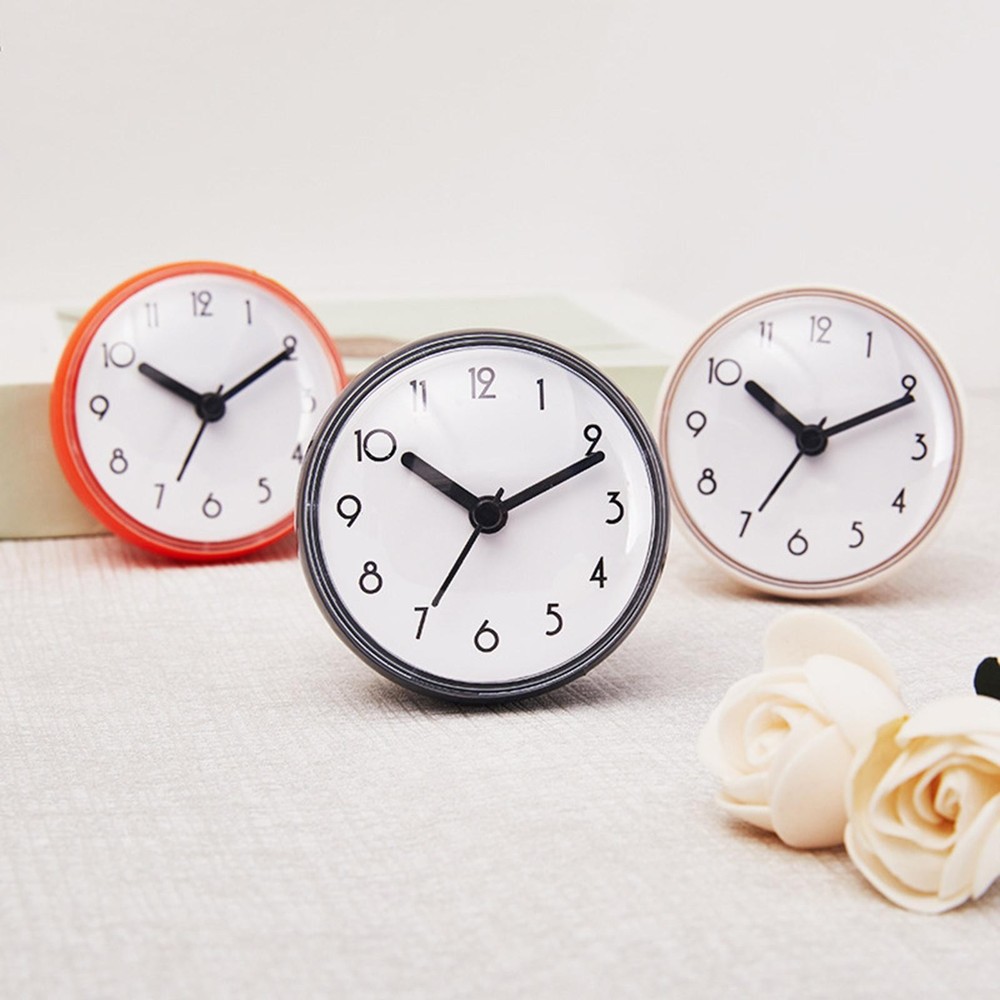 Bathroom Shower Clock Round Clock Small Clock Simple Easy Reading Silent with