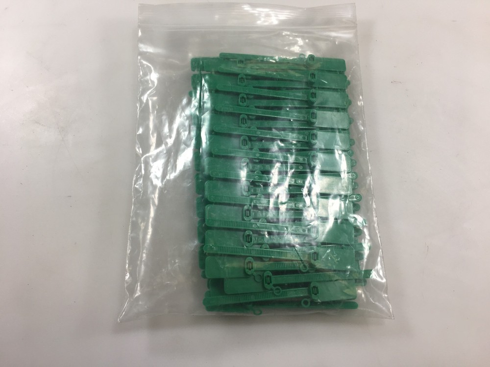 3'' Green Cable Ties w/ Tag