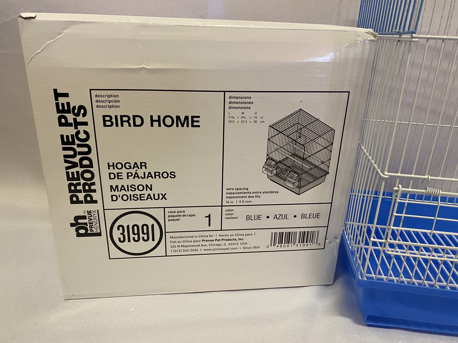 Prevue Pet Products Flat Top Economy Small Bird Cage Small Blue Plastic Base