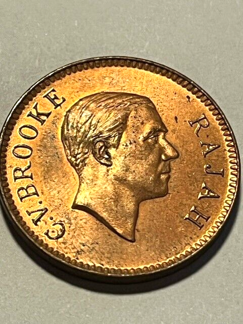 1937-H Sarawak 1 Cent/Red/Luster Unc+++ #15397
