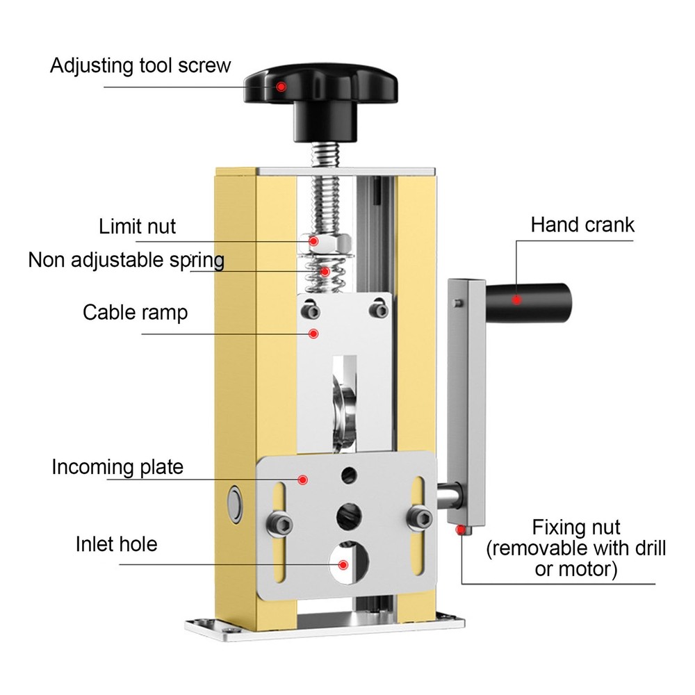 Wire Stripper Machine Hand Crank Or Drill Drive Copper Wire Stripping Tool