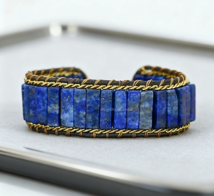 Handmade Lapis Lazuli Bracelet Natural Stone Jewelry New