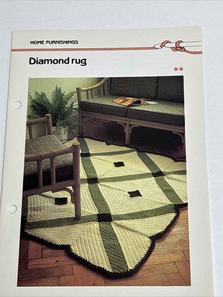 Diamond Rug Crochet Pattern Card Marshall Cavendish