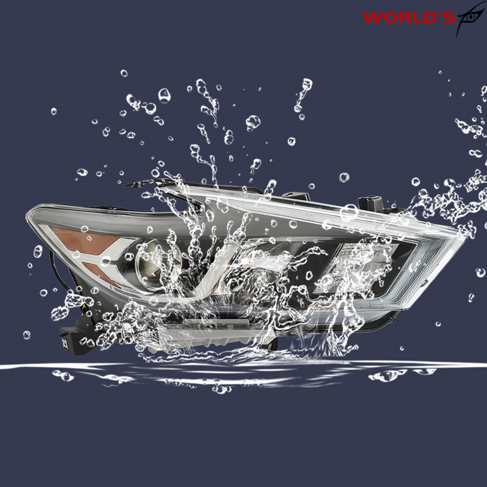 Headlights For 2016-2018 Nissan Maxima S SL SV Halogen w/ LED DRL Black RH+LH