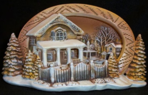 Front Porch Light Scene w/light kit ceramic bisque to paint