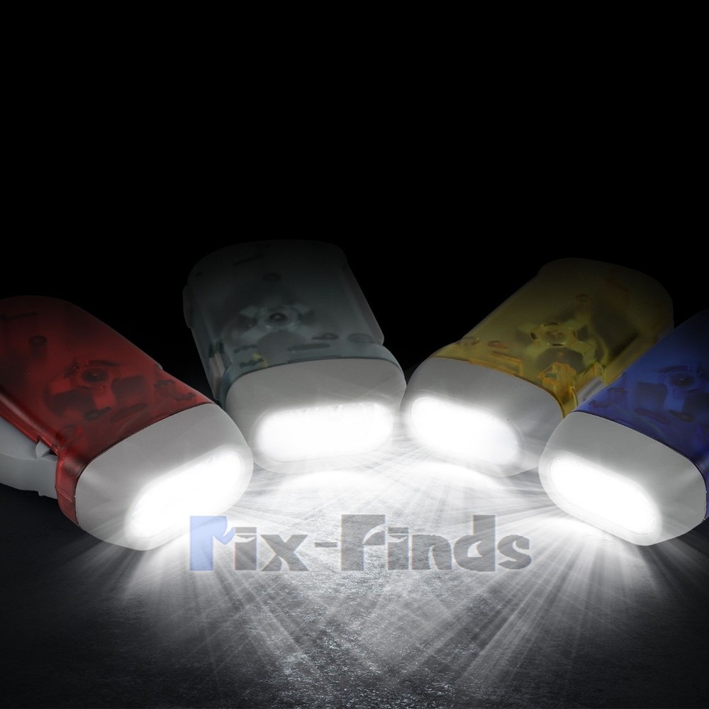 4x Hand Crank LED Flashlight Dynamo Pressing Flashlight Camping Emergency Torch