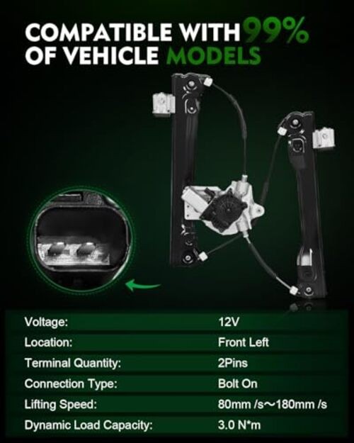 751-739 Power Window Regulator with Motor for:-Chevy Front Left Driver Side