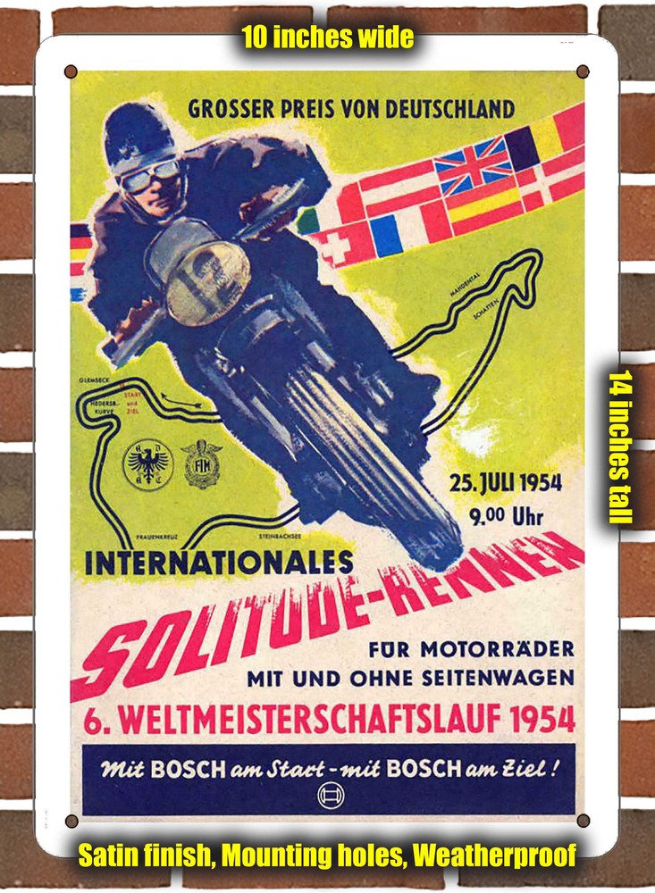 Metal Sign - 1954 Solitude Racing Program - 10x14 inches