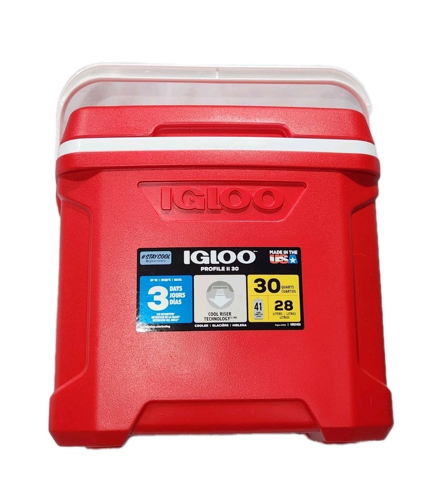 Igloo Profile II 30 Quart Bail, Red Portable Cooler