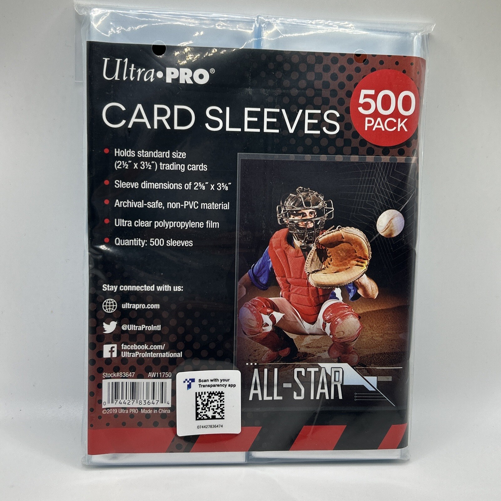 Ultra Pro Penny Card Soft Sleeves 500 Pack for Standard Sized Cards