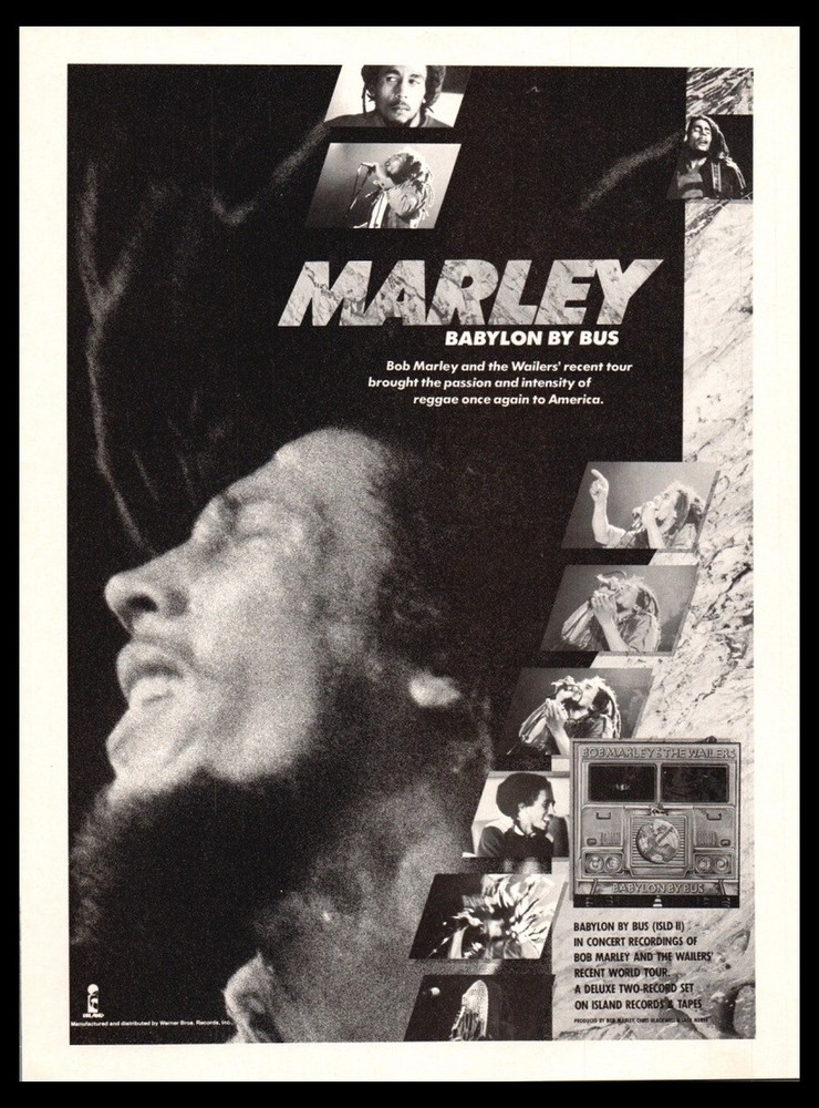1979 Bob Marley- Babylon By Bus -print ad / mini-poster-Vintage Rock music ORIG.