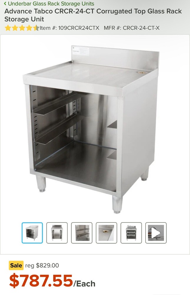 2 undercounter glass racks Advance Tabco