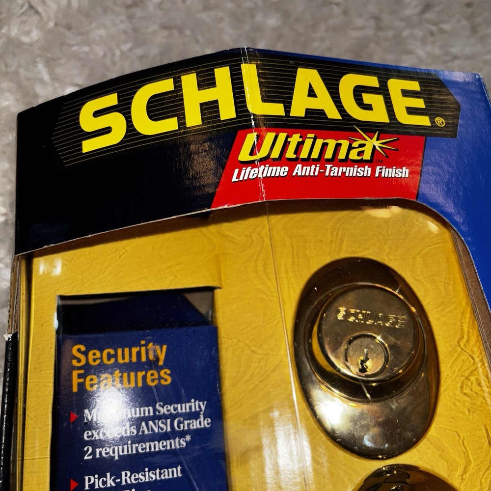 Schlage Solid Brass Handleset Dead Bolt Maximum Security Ultima Finish Grade 2