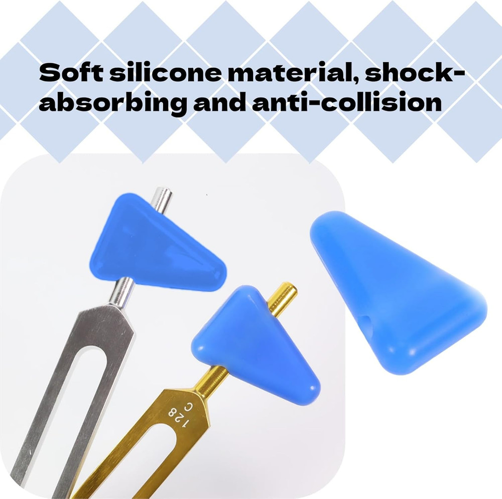 2Pcs Tuning Fork Holder Silicone Tuning Fork Triangle Base Support for Secure...