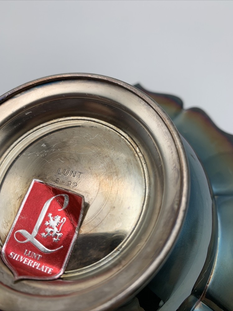 Vintage LUNT Silverplate Footed Dish Bowl 7” Wide And 2.5” Tall