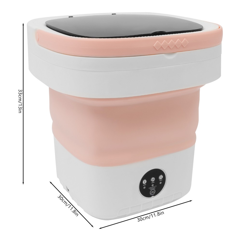 X13 Mini Foldable Washing Machine 12.68 Qt Pink, Portable & Space-Saving