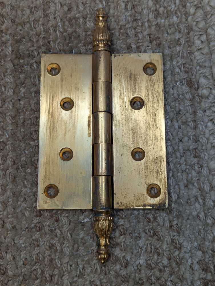 3 1/2" x 4 1/2"  Solid Brass Steeple Tip Door Hinge Door Hardware
